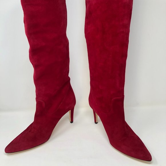Via Spiga V-Garance Cerise Red Suede Women's Boots - Picture 11 of 11